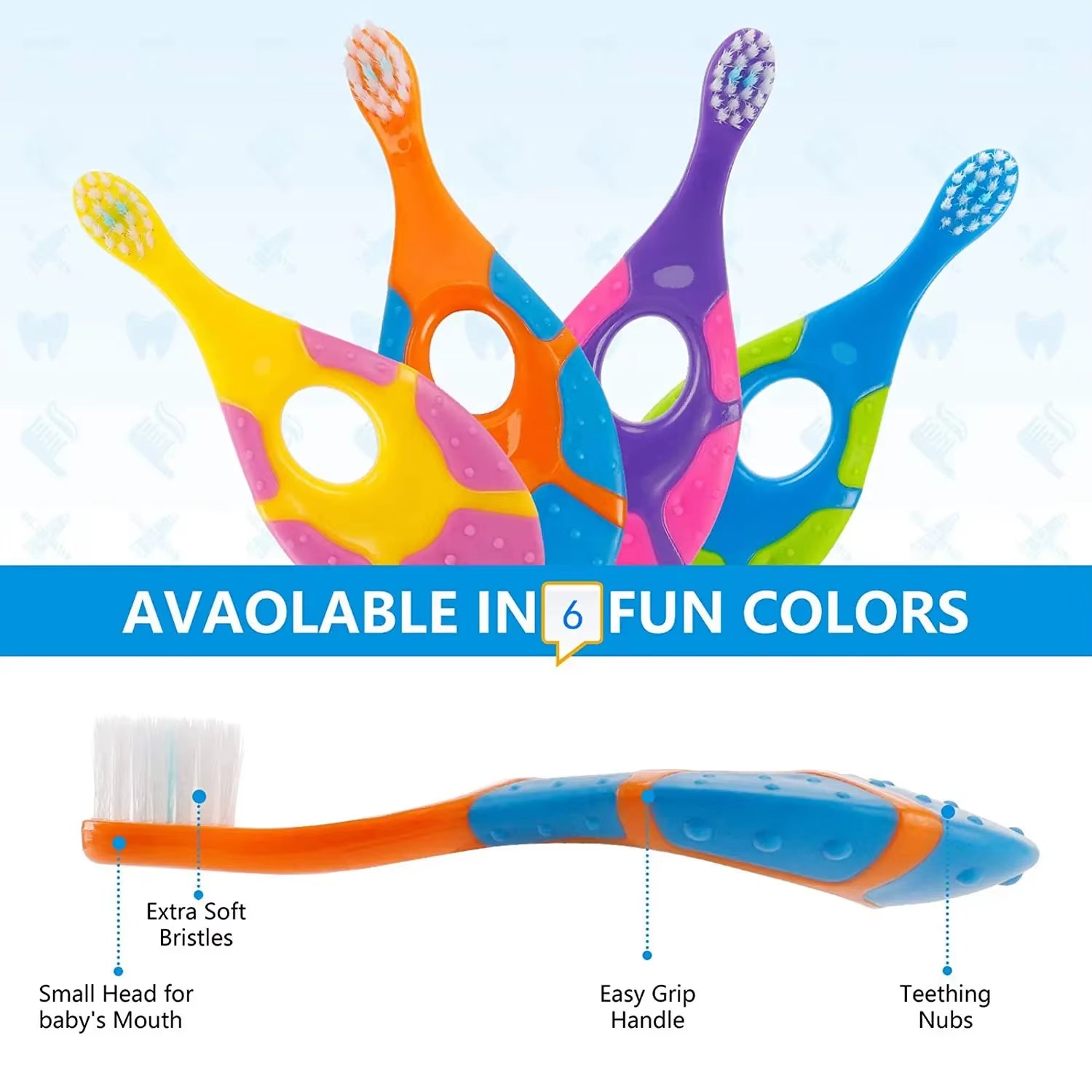 Brighten your child's smile with our 2-pack BPA-free soft bristle toothbrushes, perfect for little ones learning to brush! 🦷✨